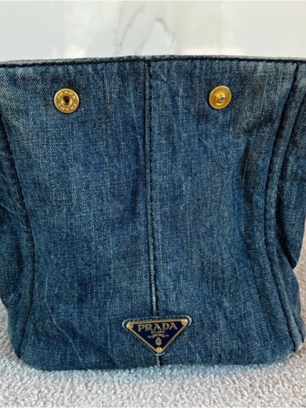 Prada denim tote